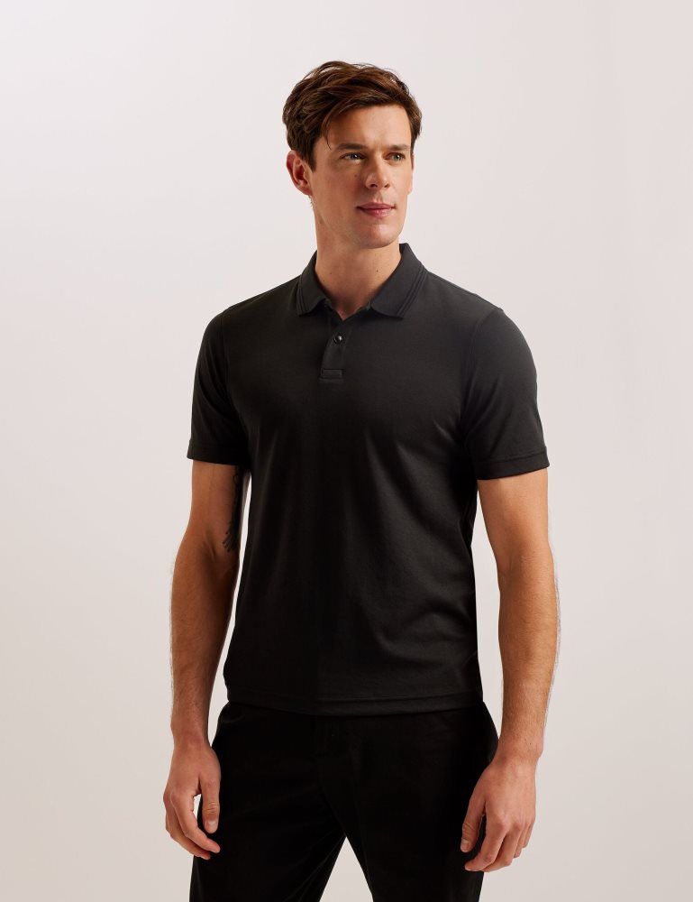 Ted Baker Galdon - Short Sleeve Regular Fit Polo Noir | 645389-ADH