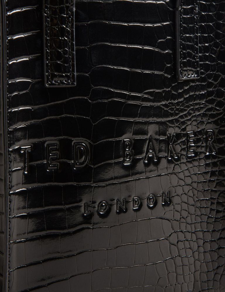 Ted Baker Gatocon - Mini Croc Effect Icon Tote Bag Noir | 865431-PXU