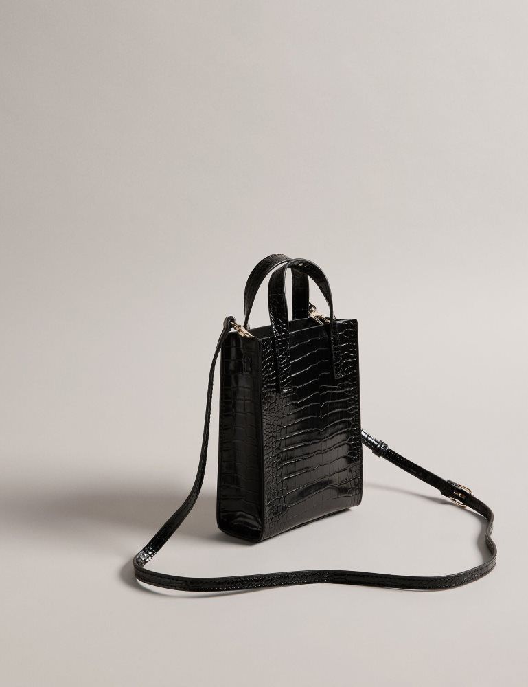Ted Baker Gatocon - Mini Croc Effect Icon Tote Bag Noir | 865431-PXU
