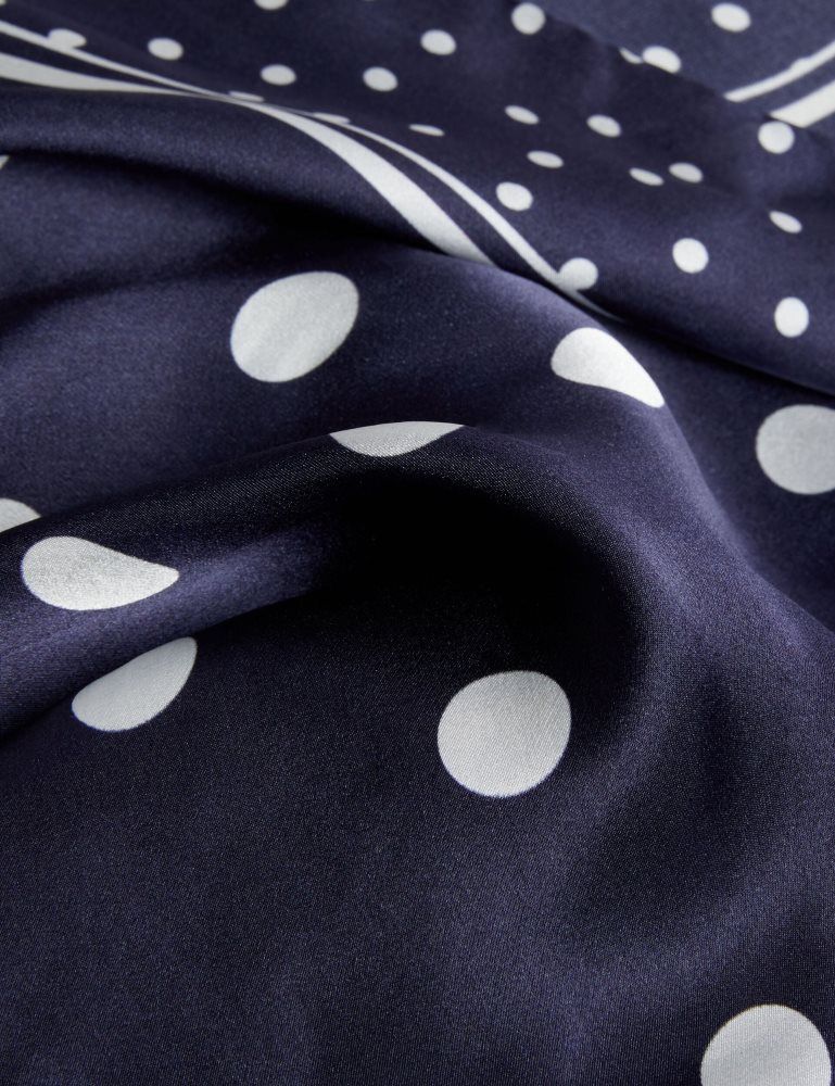 Ted Baker Gills - Polka Dot Print Long Satin Scarf Bleu Marine | 425739-NQP