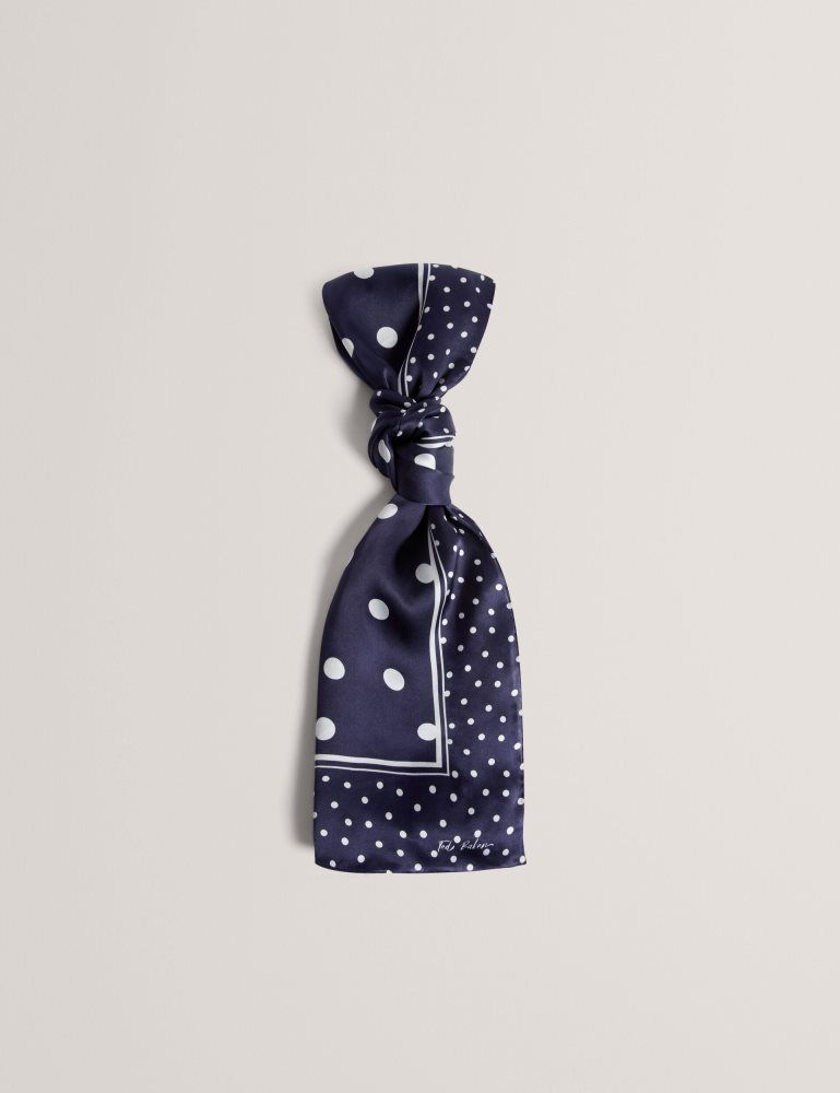Ted Baker Gills - Polka Dot Print Long Satin Scarf Bleu Marine | 425739-NQP