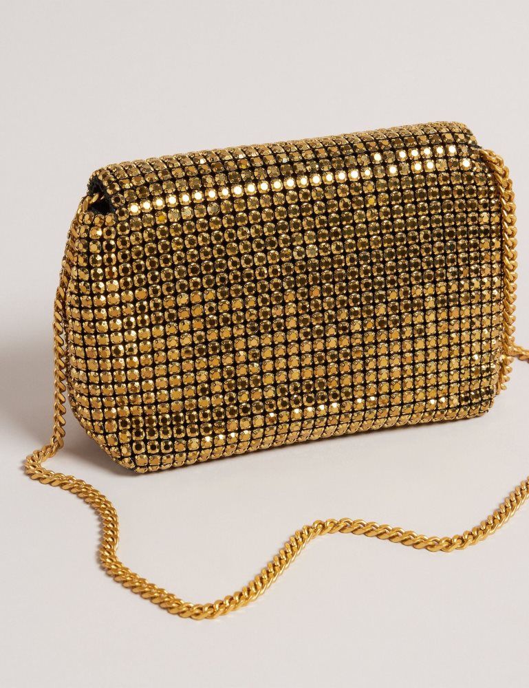 Ted Baker Gliters - Crystal Embellished Mini Crossbody Bag Doré | 069832-MXG