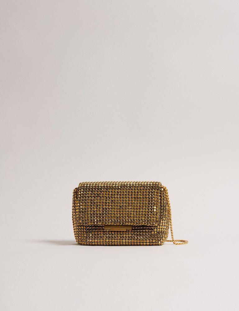 Ted Baker Gliters - Crystal Embellished Mini Crossbody Bag Doré | 069832-MXG