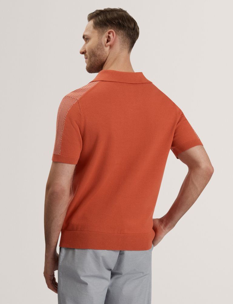 Ted Baker Gregry - Short Sleeve Small Stitch Knitted Polo Rouge | 615849-ROB