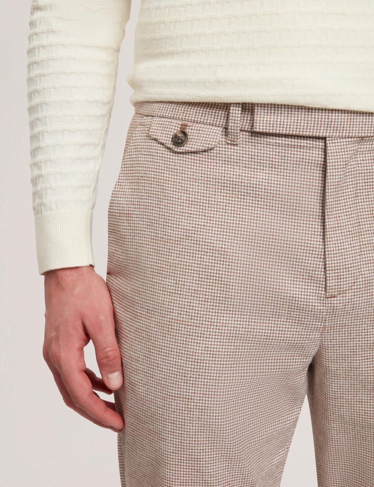 Ted Baker Handly - Micro Houndstooth Slim Fit Pants Grise Marron | 102453-WFK