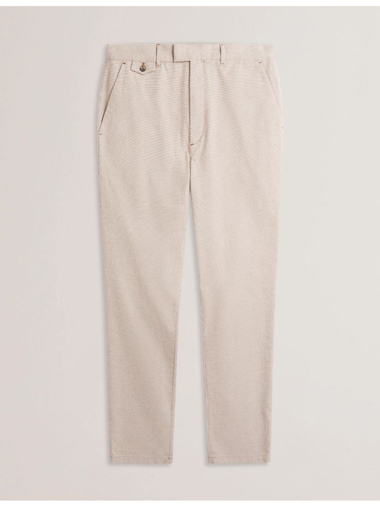 Ted Baker Handly - Micro Houndstooth Slim Fit Pants Grise Marron | 102453-WFK
