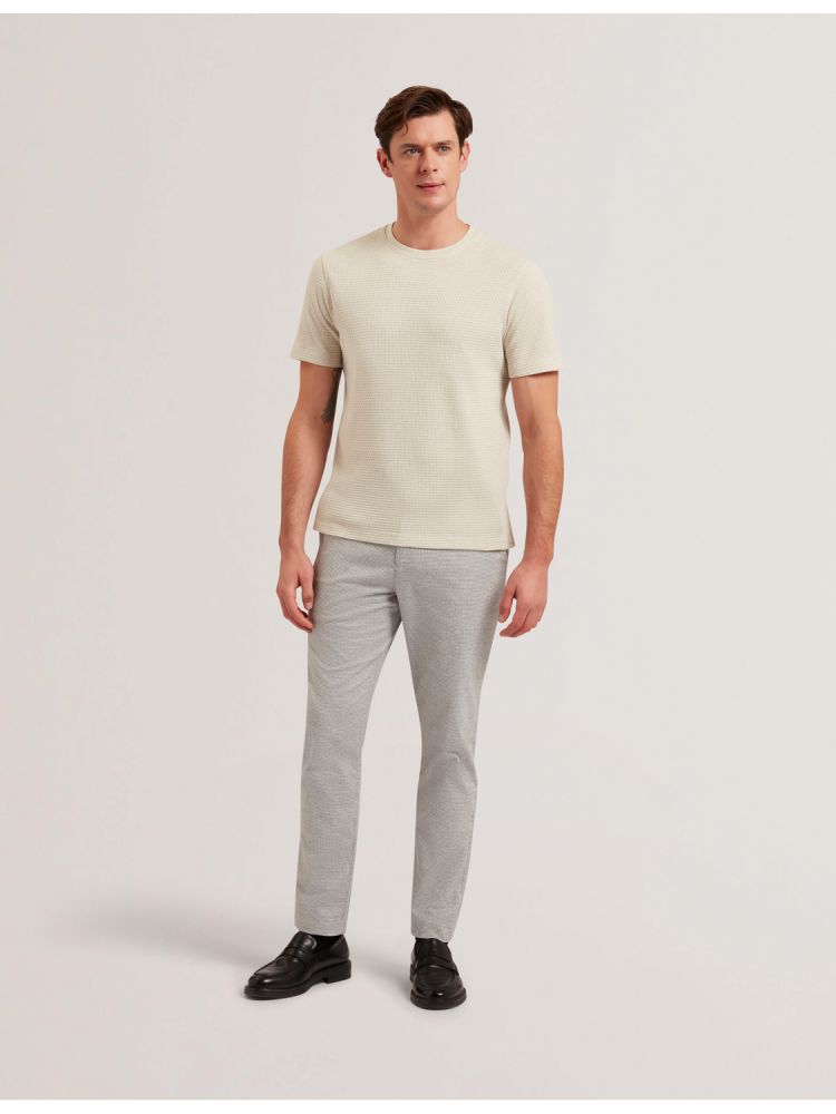 Ted Baker Handly - Micro Houndstooth Slim Fit Trouser Grise | 036172-NTY