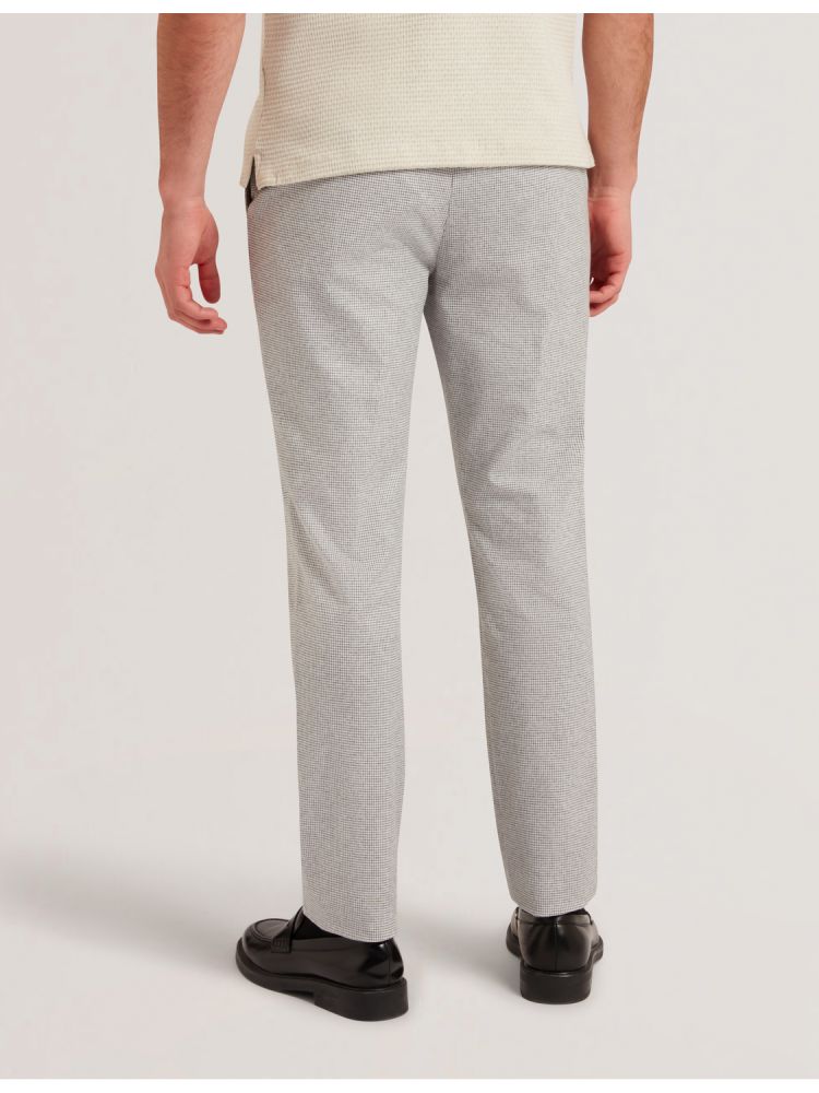 Ted Baker Handly - Micro Houndstooth Slim Fit Trouser Grise | 036172-NTY