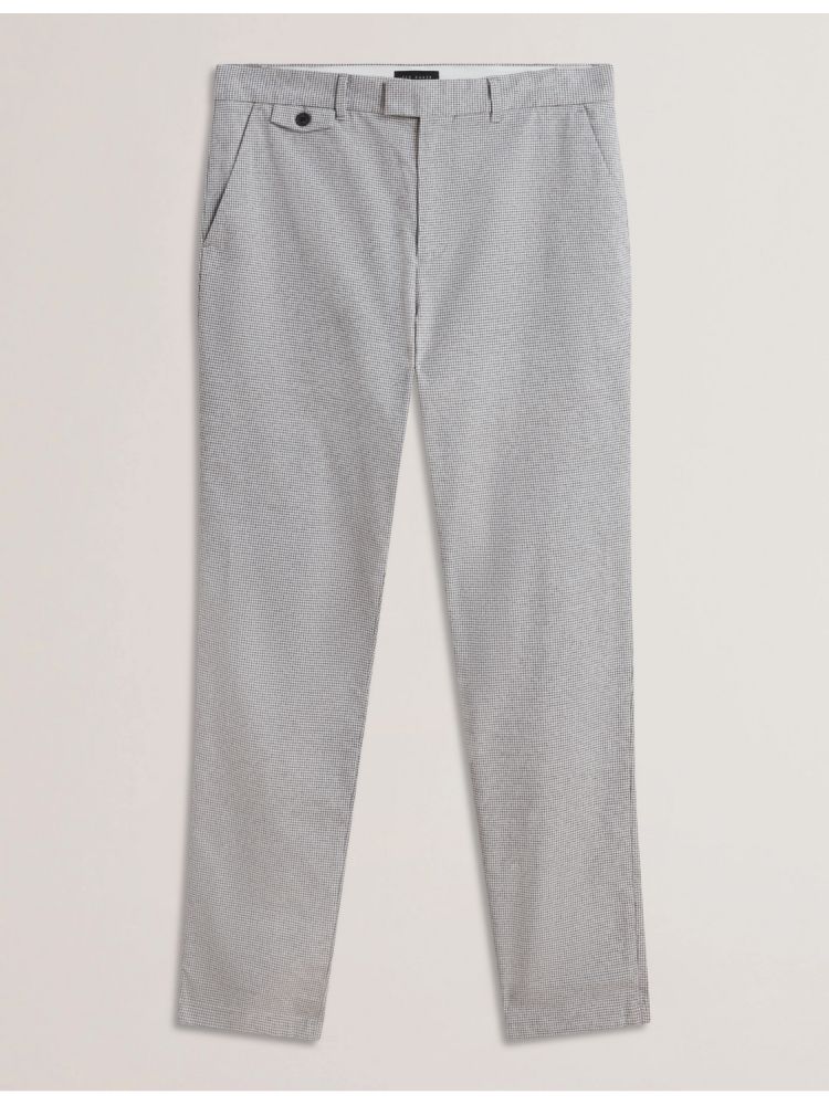 Ted Baker Handly - Micro Houndstooth Slim Fit Trouser Grise | 036172-NTY