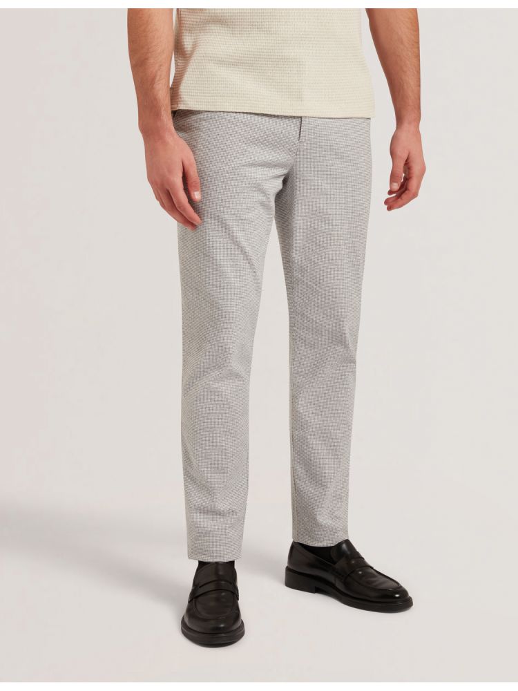 Ted Baker Handly - Micro Houndstooth Slim Fit Trouser Grise | 036172-NTY