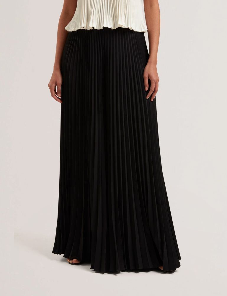 Ted Baker Haryx - Pleated Wide Leg Palazzo Trousers Noir | 819430-XLQ