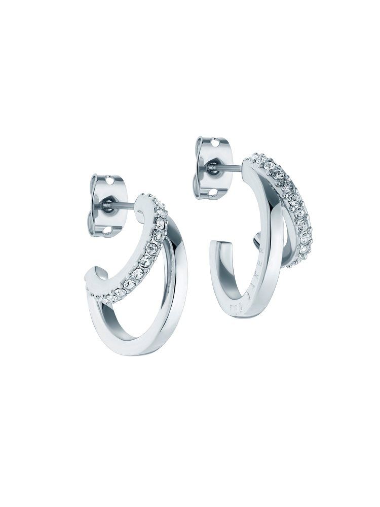 Ted Baker Helias - Crystal Double Hoop Earrings Argent | 059617-UJV