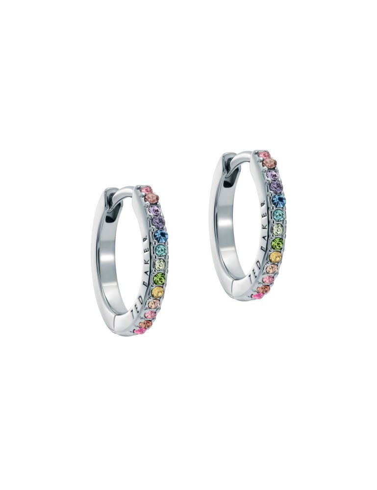 Ted Baker Heplie - Crystal Huggie Hoop Earrings Argent | 037485-QZP