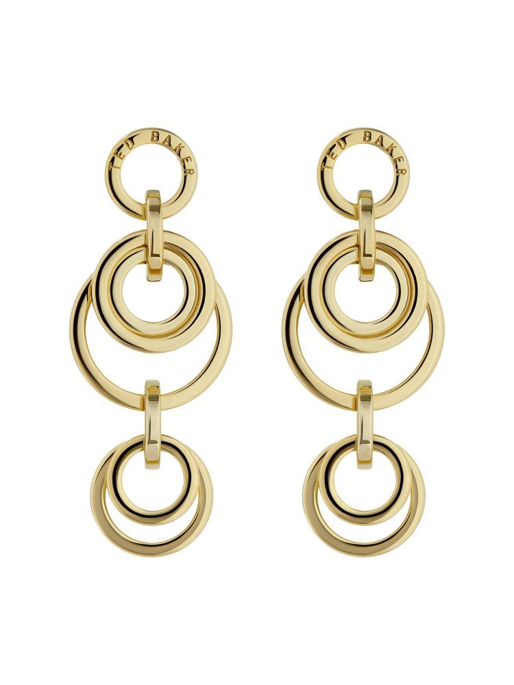 Ted Baker Huliet - Interlocking Hoop Drop Earrings Doré | 825914-EJI