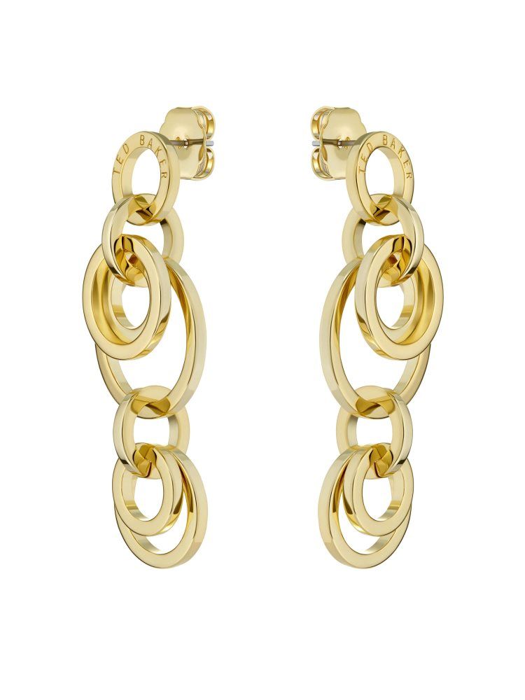 Ted Baker Huliet - Interlocking Hoop Drop Earrings Doré | 825914-EJI