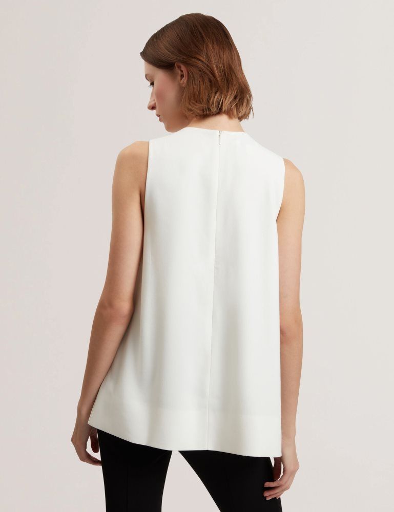 Ted Baker Icana - Draped Front Asymmetric Sleeveless Top Blanche | 195820-ZNL