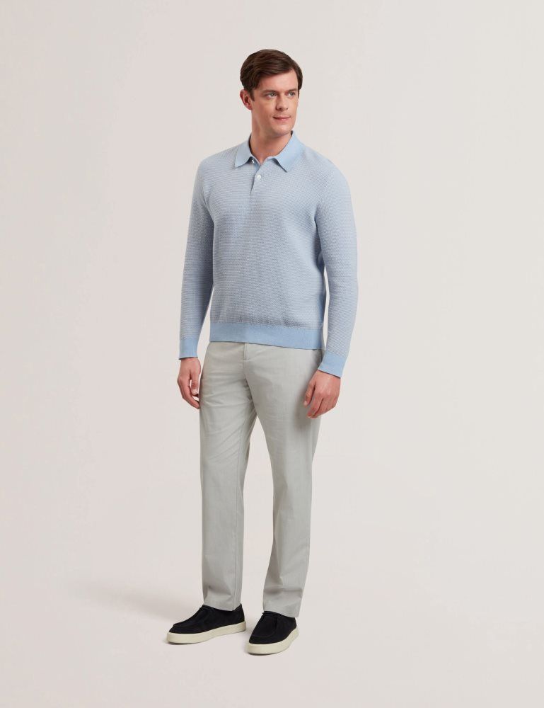 Ted Baker Jackus - Regular Fit Cotton Blend Chino Trousers Grise | 241983-OTW