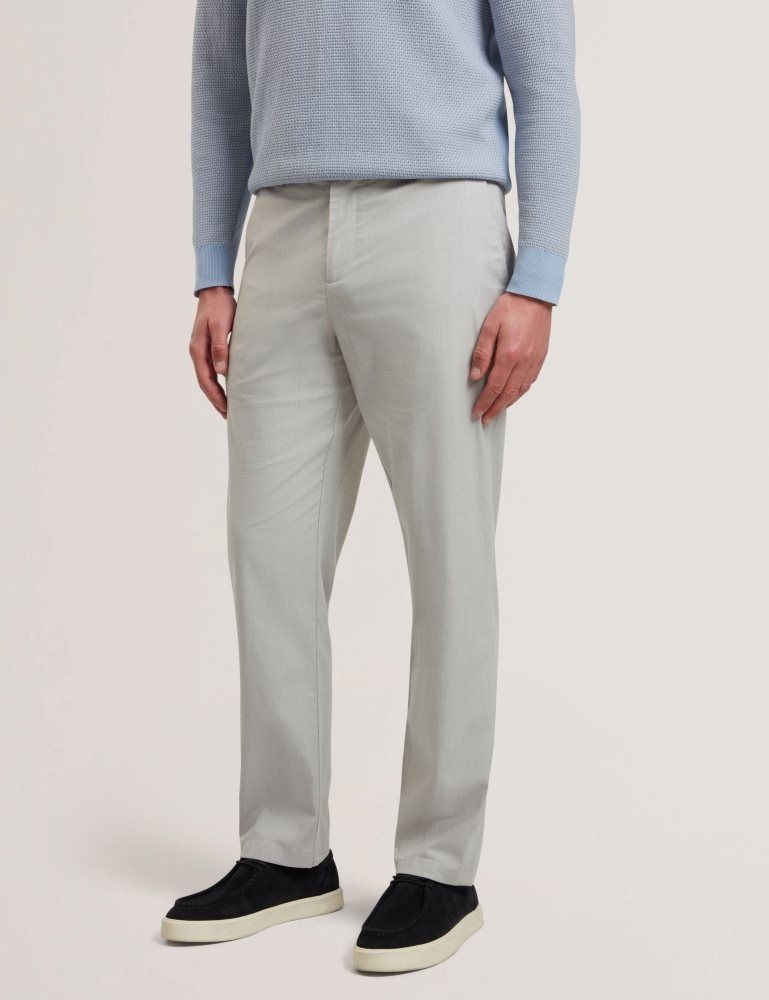 Ted Baker Jackus - Regular Fit Cotton Blend Chino Trousers Grise | 241983-OTW