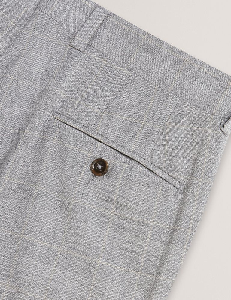 Ted Baker Jaysons - Slim Fit Grey Check Wool Suit Pants Grise | 846359-SVJ