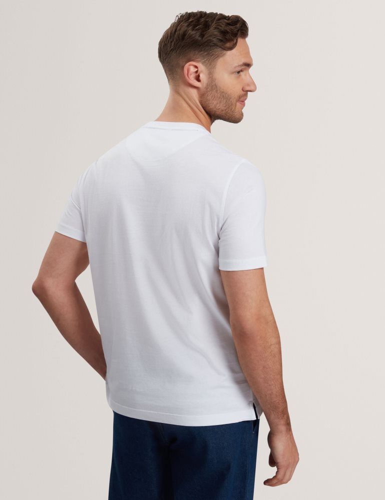 Ted Baker Justino - Short Sleeve Box Print Graphic T-shirt Blanche | 304879-XQL