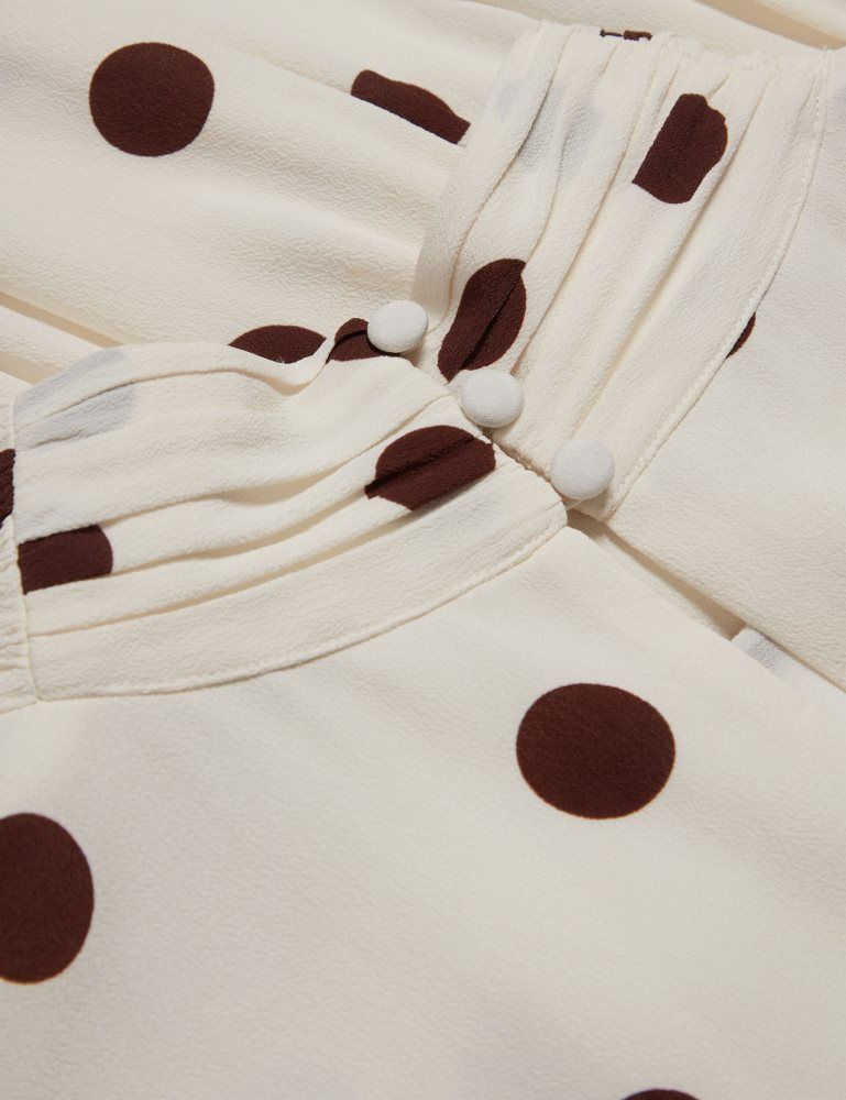 Ted Baker Jutuva - Polka Dot Scarf Neck Mini Shift Dress Blanche | 938067-LUZ