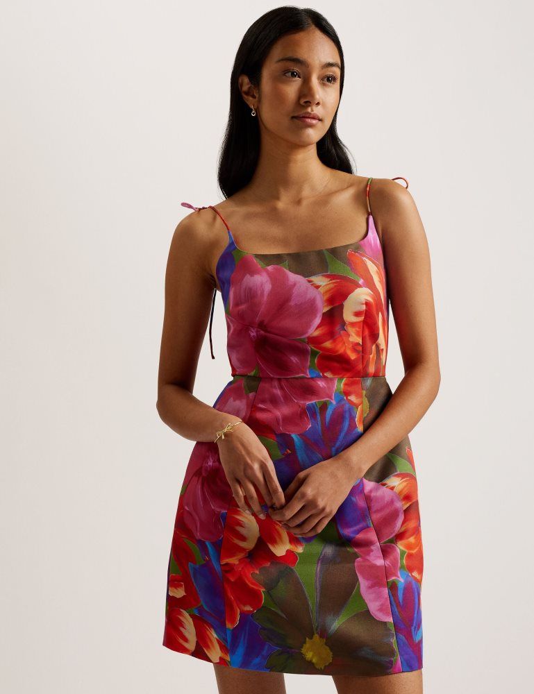 Ted Baker Jyneen - Printed Fitted Bodice Mini Dress Multicolore | 812704-GBX