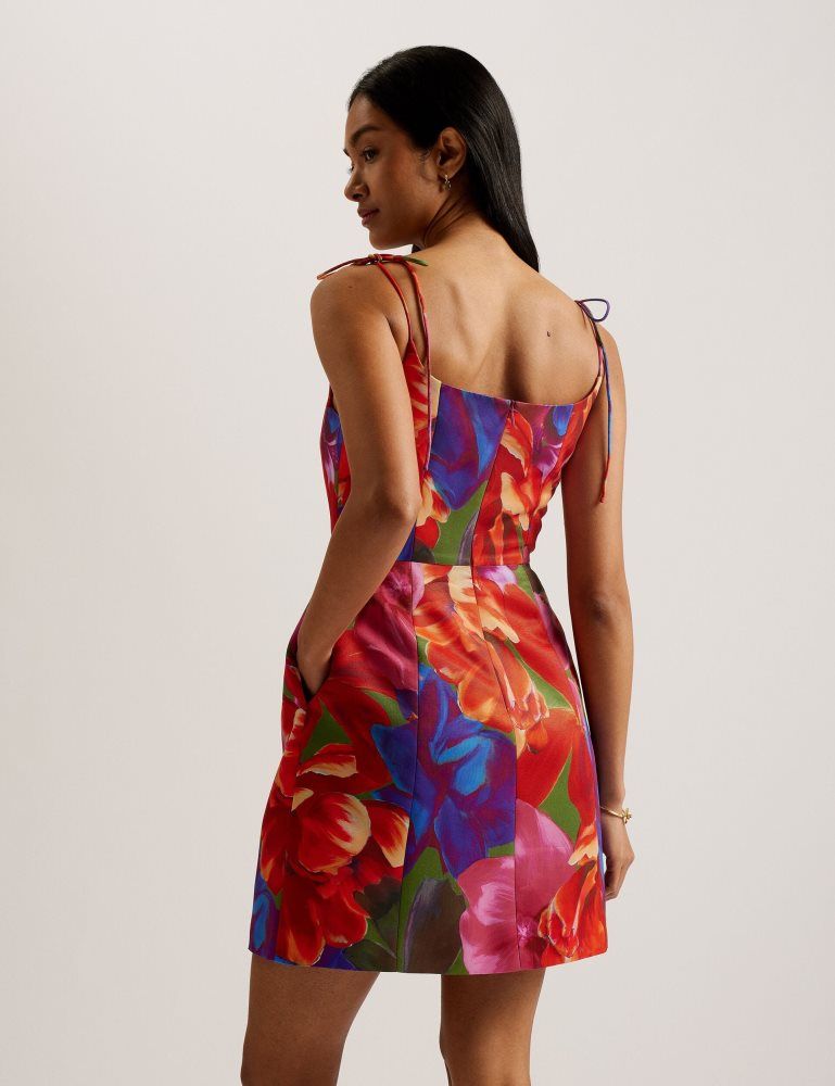 Ted Baker Jyneen - Printed Fitted Bodice Mini Dress Multicolore | 812704-GBX