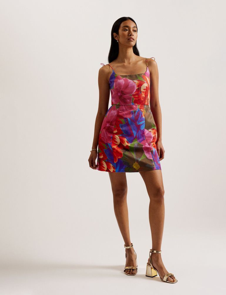 Ted Baker Jyneen - Printed Fitted Bodice Mini Dress Multicolore | 812704-GBX