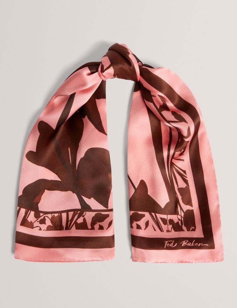 Ted Baker Kelyyii - Printed Two-tone Square Silk Scarf Rose | 016893-DCH