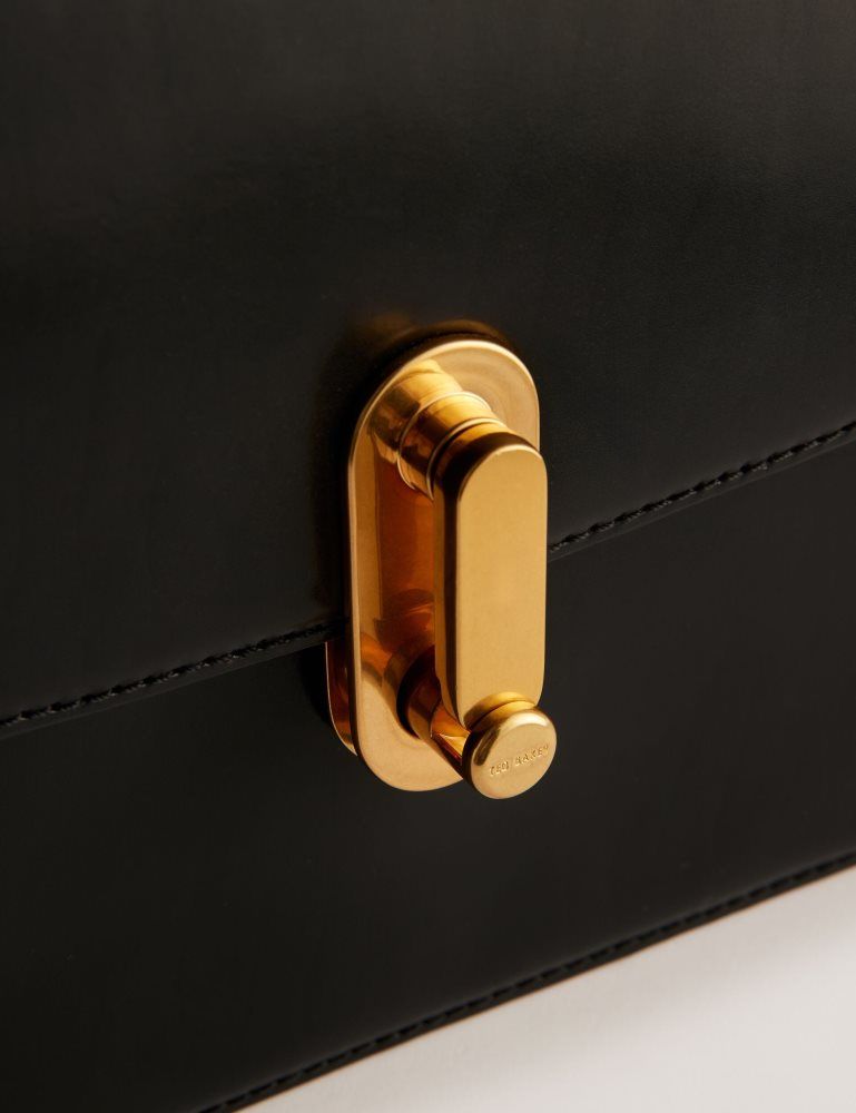 Ted Baker Kkayli - Polished Leather Crossbody Satchel Bag Noir | 735691-IPH