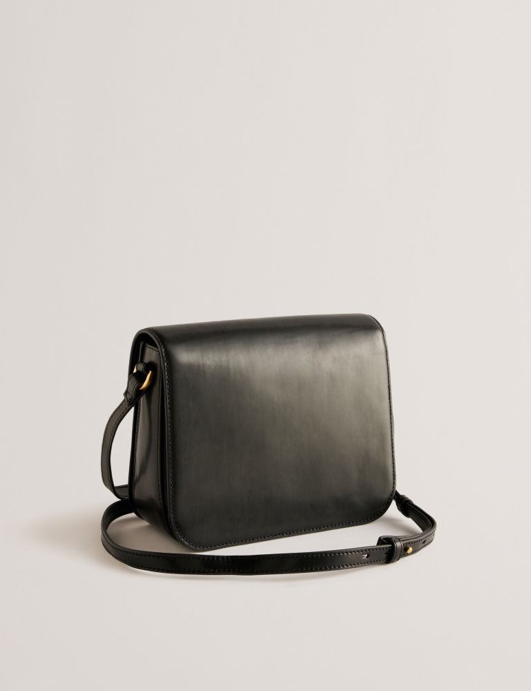 Ted Baker Kkayli - Polished Leather Crossbody Satchel Bag Noir | 735691-IPH
