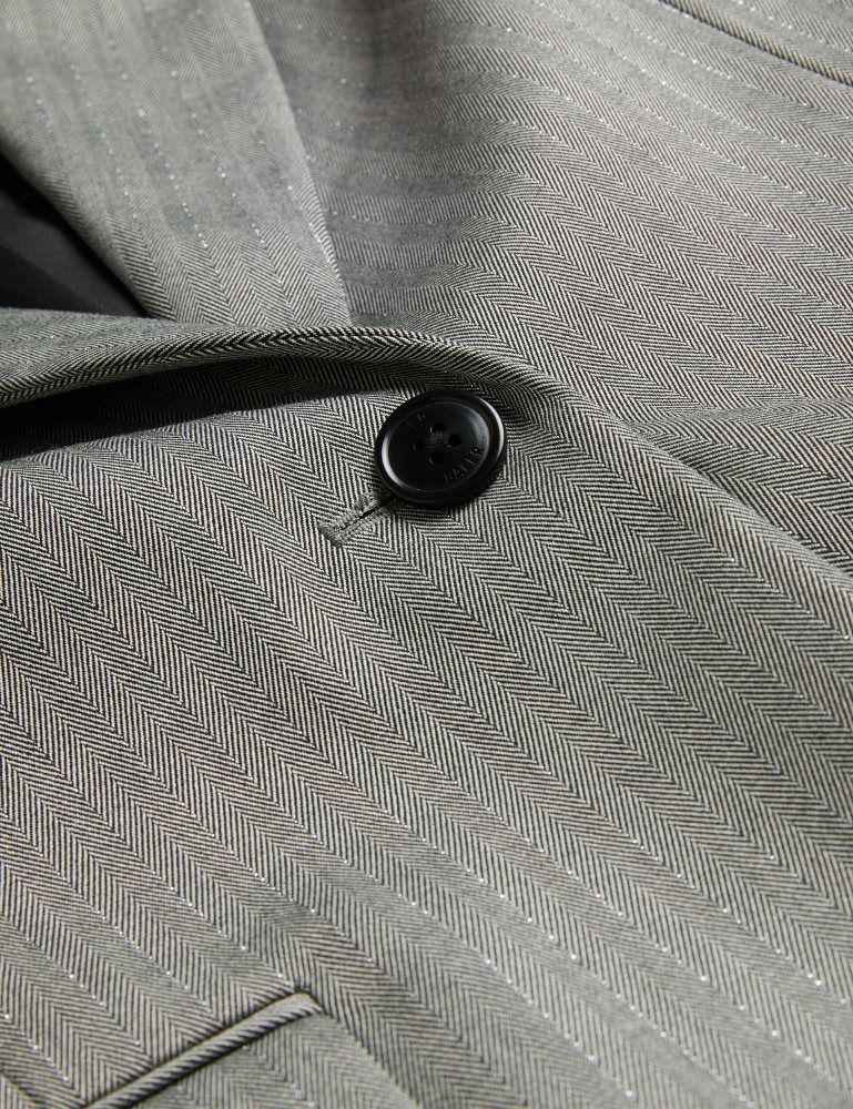 Ted Baker Koa - Oversized Herringbone Single Breasted Blazer Grise | 064253-LSK
