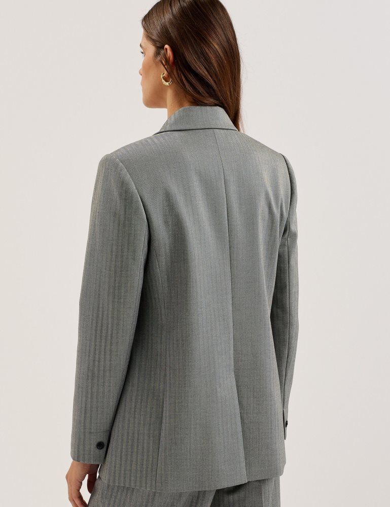 Ted Baker Koa - Oversized Herringbone Single Breasted Blazer Grise | 064253-LSK