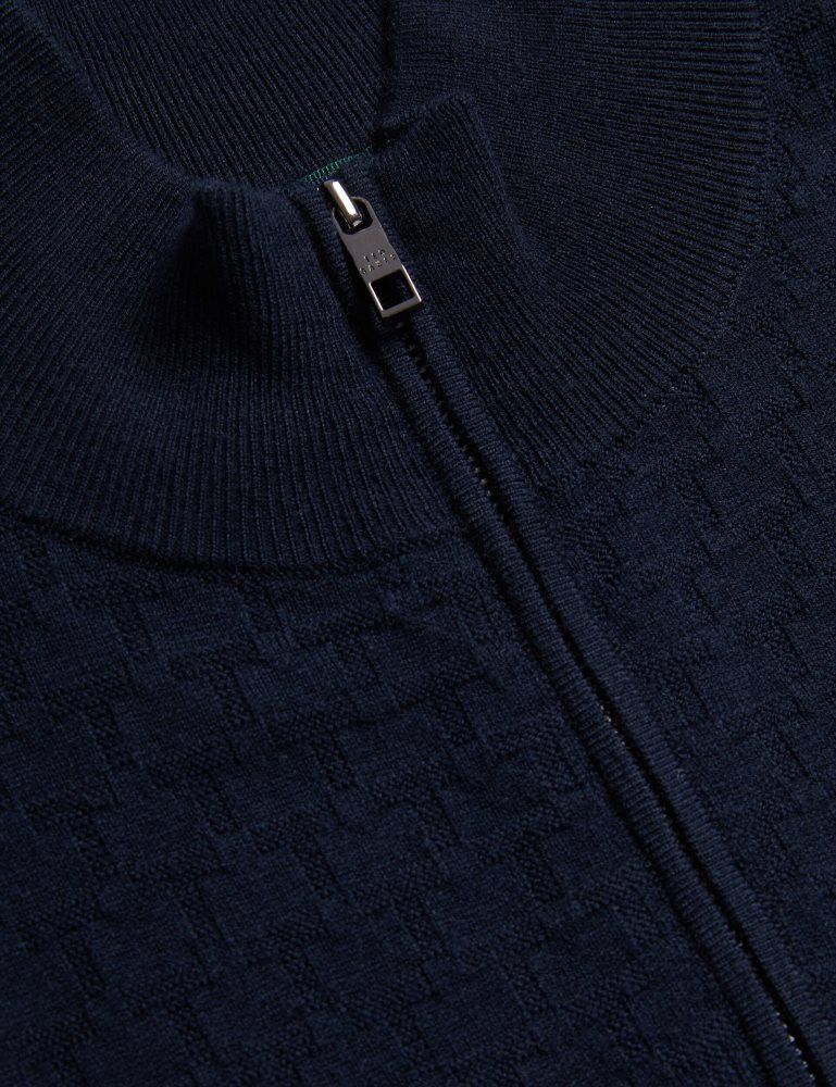 Ted Baker Kurnle - T Knit Half Zip Funnel Neck Jumper Bleu Marine | 420697-NTQ