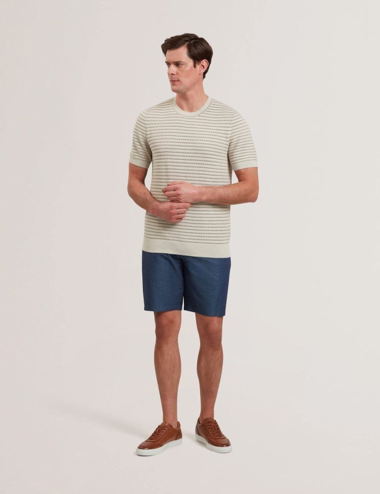 Ted Baker Lain - Short Sleeve Textured T-shirt Ecru | 901362-OZS