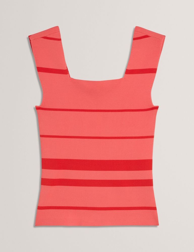 Ted Baker Laydaa - Striped Knit Square Neck Sleeveless Top Corail | 365940-OJR