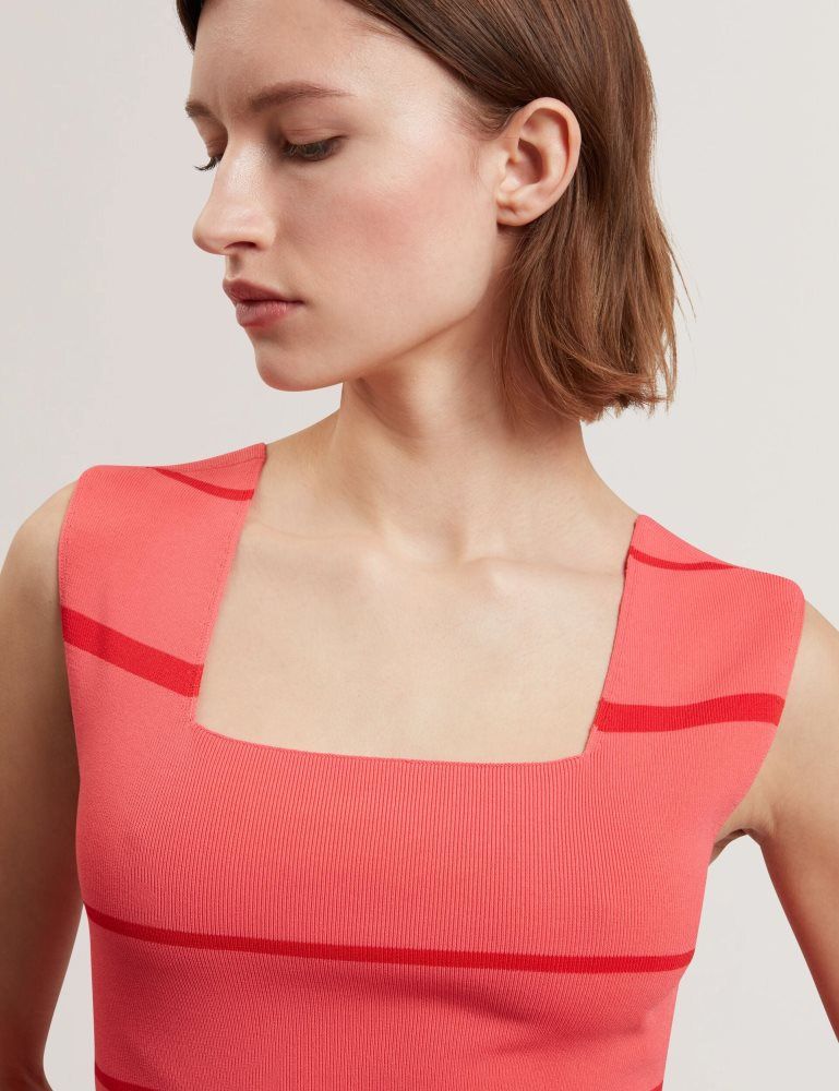 Ted Baker Laydaa - Striped Knit Square Neck Sleeveless Top Corail | 365940-OJR