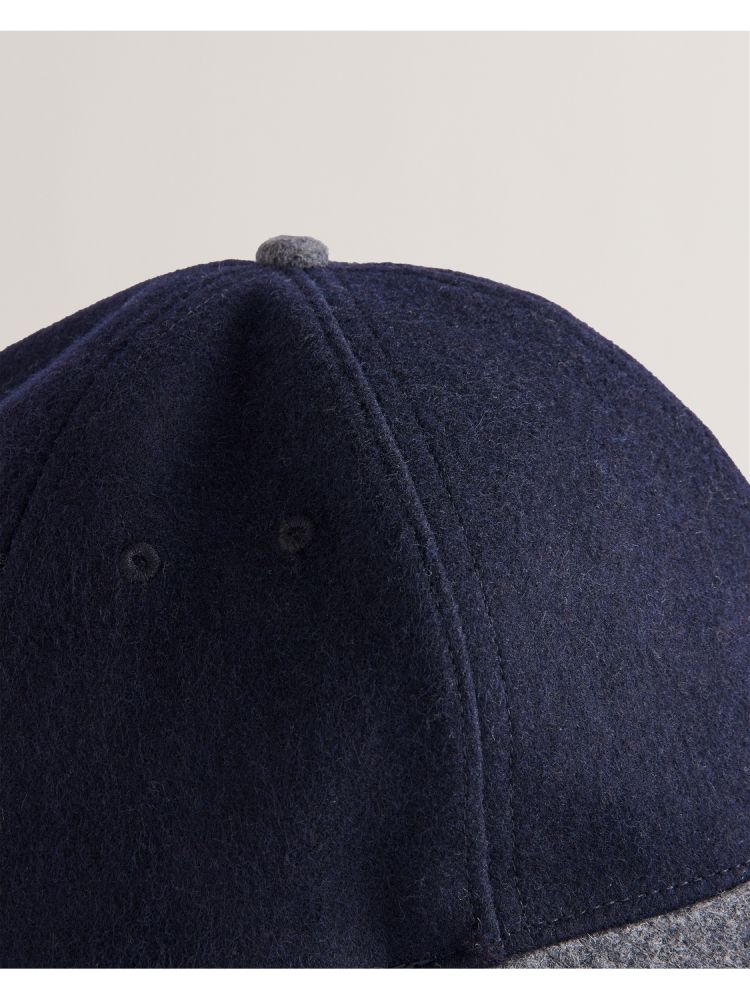 Ted Baker Lewiiss - Two Tone Wool Rich Baseball Cap Bleu Marine | 459723-WEY