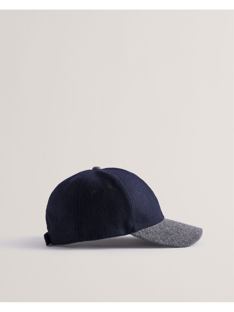 Ted Baker Lewiiss - Two Tone Wool Rich Baseball Cap Bleu Marine | 459723-WEY