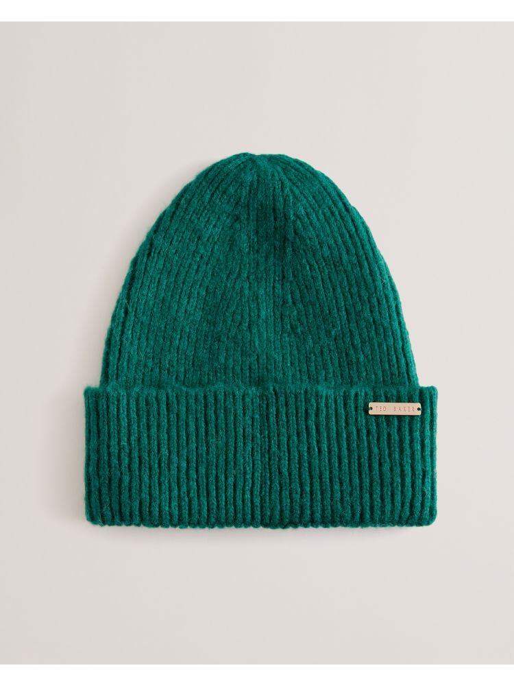 Ted Baker Lidiaas - Wool Blend Ribbed Knit Beanie Hat Vert | 817920-MEX