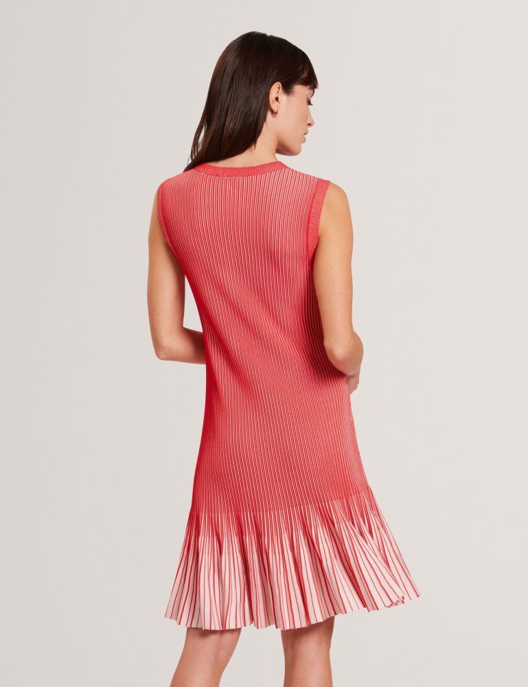 Ted Baker Lilyo - Ribbed Knit Flippy Hem Mini Dress Rouge | 856792-ZHW
