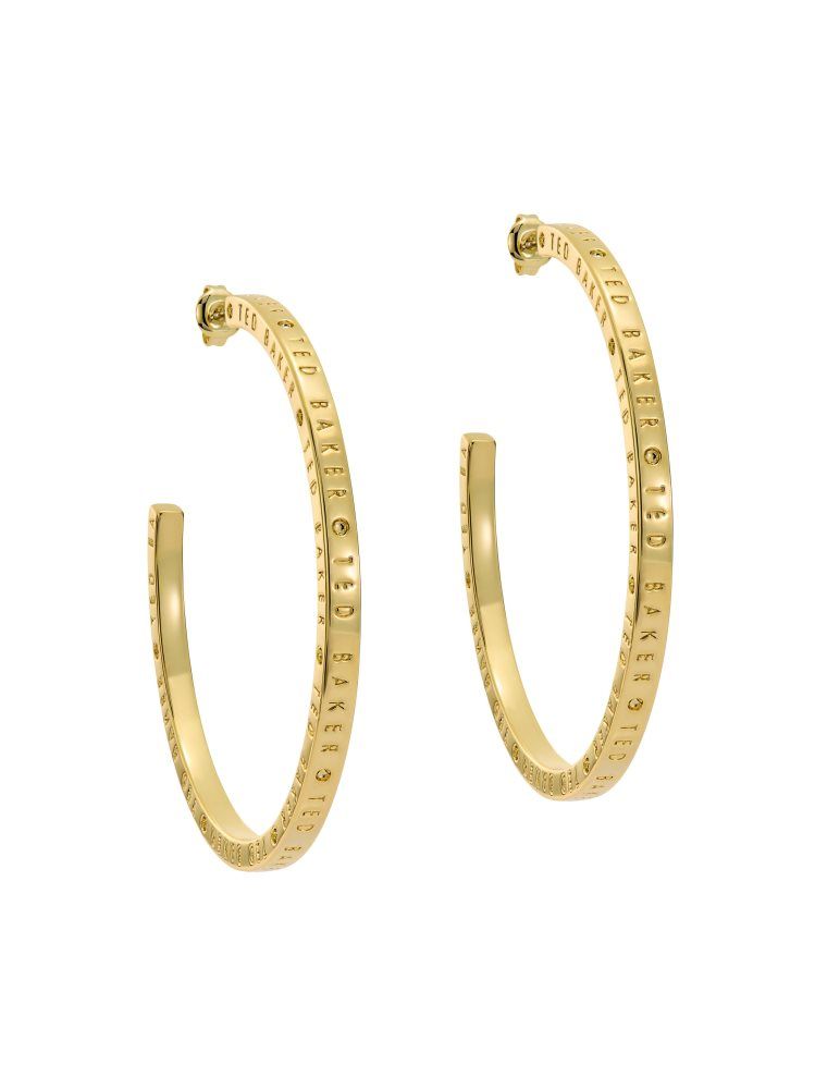 Ted Baker Loa - Logo Hoop Earrings Doré | 387064-BVF