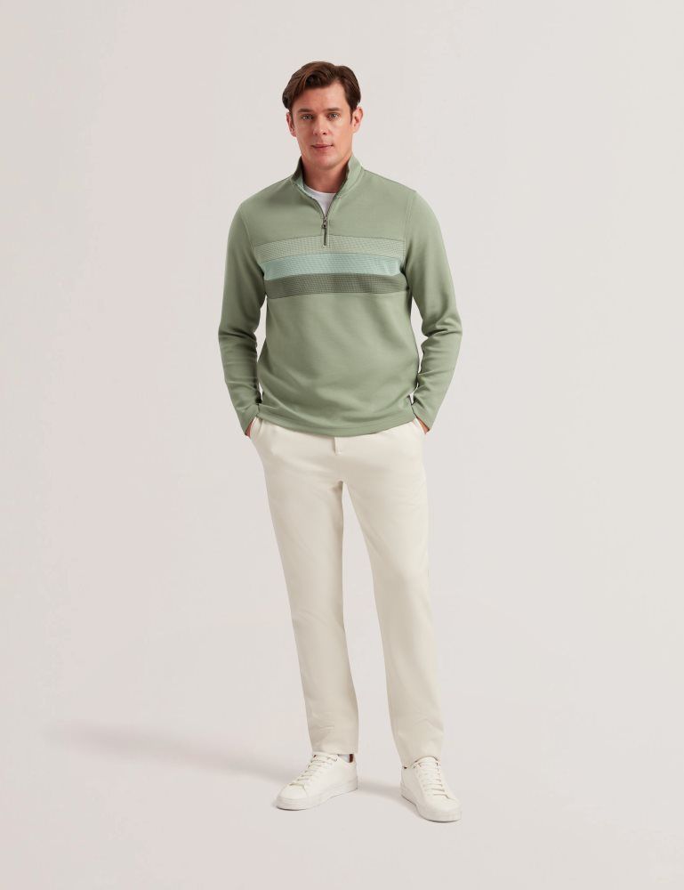 Ted Baker Longman - Ombre Stripe Half-zip Sweatshirt Vert | 283961-RWD