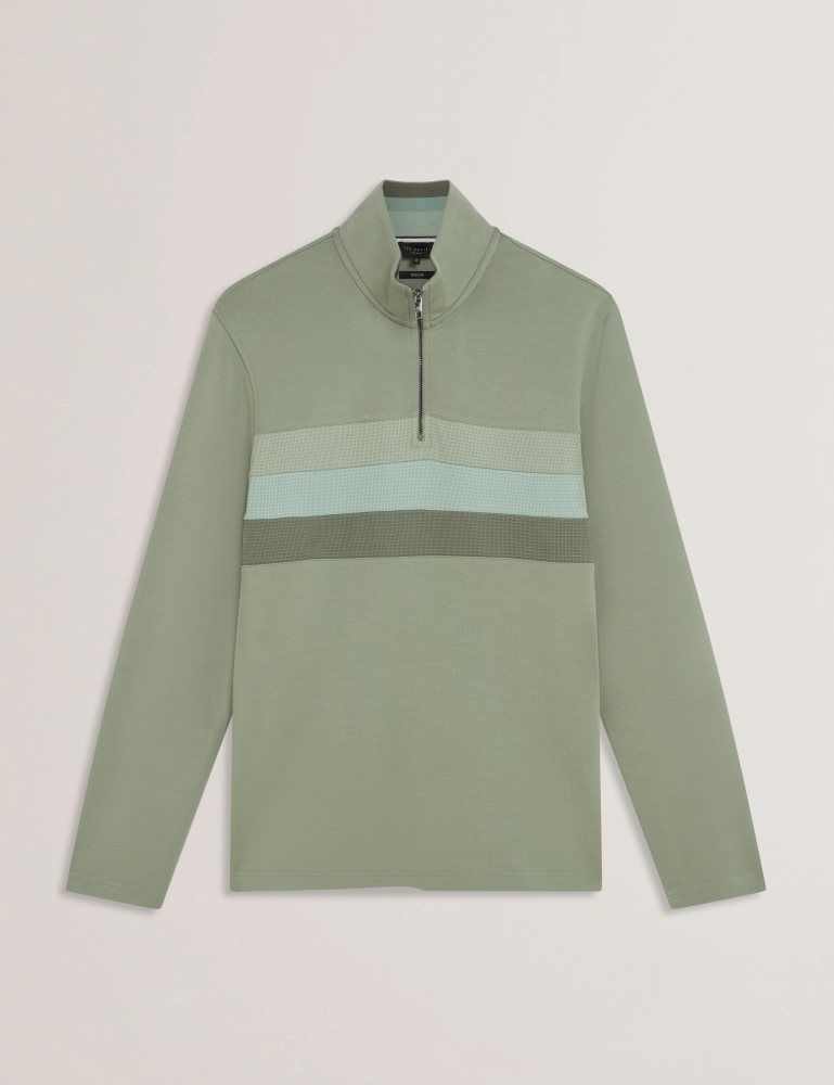 Ted Baker Longman - Ombre Stripe Half-zip Sweatshirt Vert | 283961-RWD