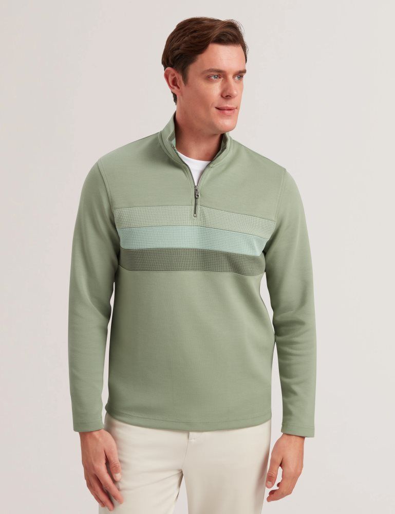 Ted Baker Longman - Ombre Stripe Half-zip Sweatshirt Vert | 283961-RWD