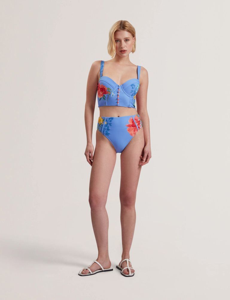 Ted Baker Loriiaa - Printed Underwired Bikini Top Bleu | 105379-VGY