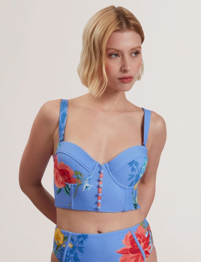 Ted Baker Loriiaa - Printed Underwired Bikini Top Bleu | 105379-VGY