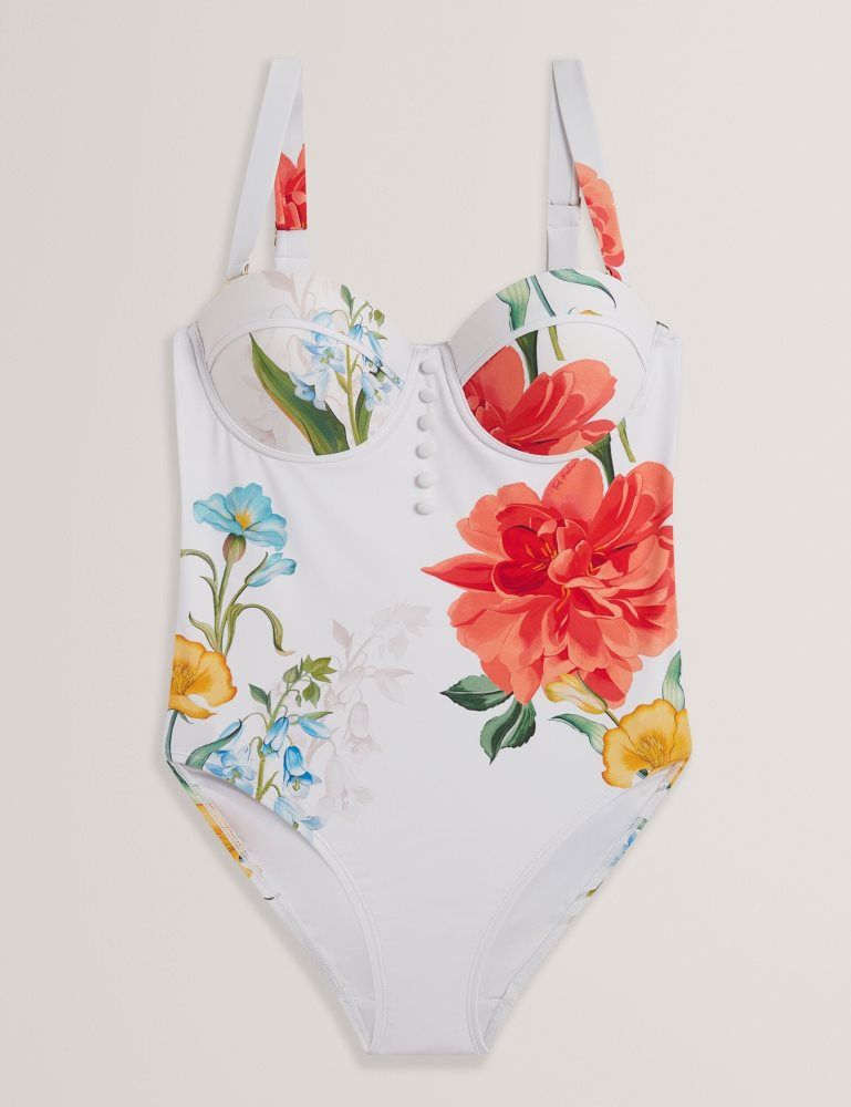 Ted Baker Lorinz - Printed Underwired Swimsuit Blanche | 860294-IDT