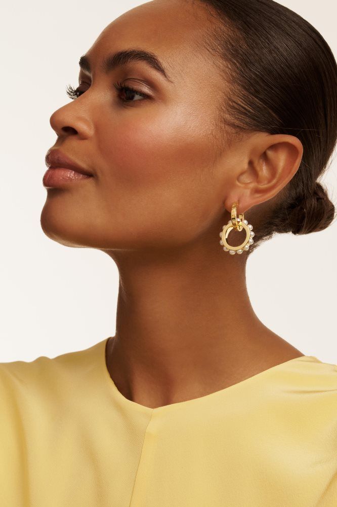 Ted Baker Lorrie - Double Logo Link Drop Earrings Doré | 456219-EPF