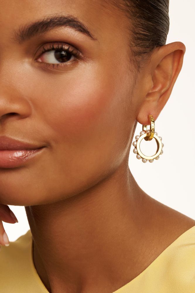 Ted Baker Lorrie - Double Logo Link Drop Earrings Doré | 456219-EPF